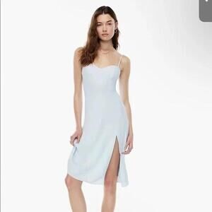 Aritzia SUN DEH Viola Midi Slip Dress Blue Small S